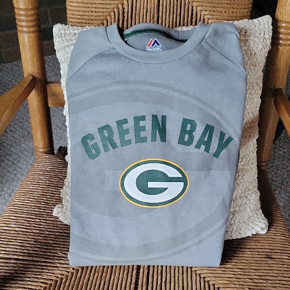 Majestic Green Bay Packers Men's Pullover Sweatshirt NFL Team Apparel Size L